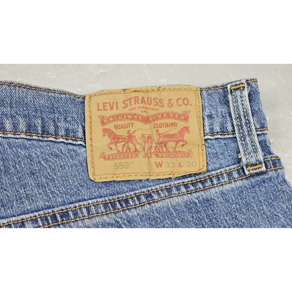 Levis 559 Jeans Mens 33x30 Relaxed Straight‎ Classic Fit Y2k Blue Casual Denim